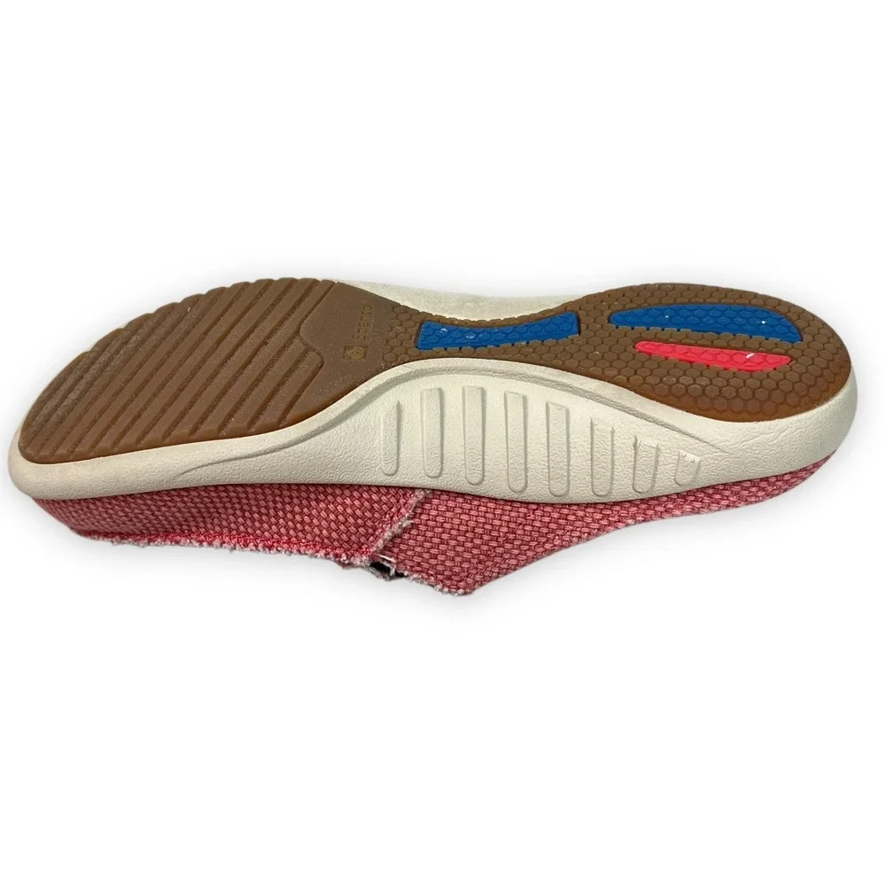 Spenco Siesta Canvas Slide Mules Womens 7 Pink Orthotic Cork ‎ Beach Festival